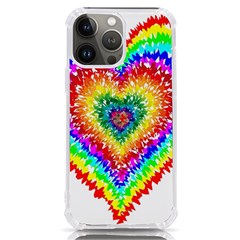 Tie Dye Heart Colorful Prismatic Iphone 13 Pro Max Tpu Uv Print Case by pakminggu