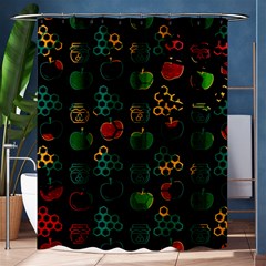 Apples Honey Honeycombs Pattern Shower Curtain 60  X 72  (medium)  by pakminggu