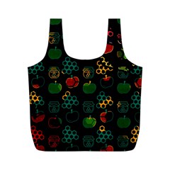 Apples Honey Honeycombs Pattern Full Print Recycle Bag (m) by pakminggu