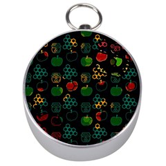 Apples Honey Honeycombs Pattern Silver Compasses by pakminggu