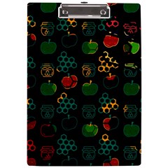 Apples Honey Honeycombs Pattern A4 Acrylic Clipboard by pakminggu