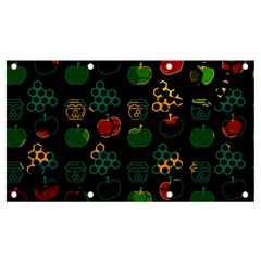 Apples Honey Honeycombs Pattern Banner And Sign 7  X 4  by pakminggu