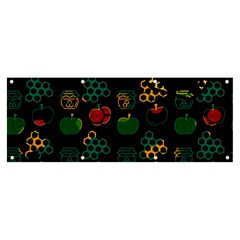 Apples Honey Honeycombs Pattern Banner And Sign 8  X 3  by pakminggu