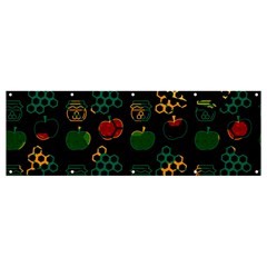 Apples Honey Honeycombs Pattern Banner And Sign 12  X 4  by pakminggu