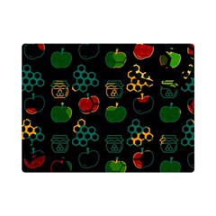 Apples Honey Honeycombs Pattern Premium Plush Fleece Blanket (mini) by pakminggu