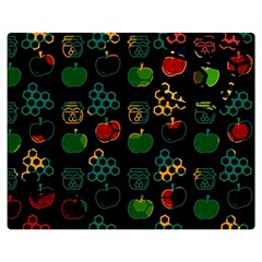 Apples Honey Honeycombs Pattern Premium Plush Fleece Blanket (medium) by pakminggu