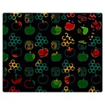 Apples Honey Honeycombs Pattern Premium Plush Fleece Blanket (Medium) 60 x50  Blanket Front