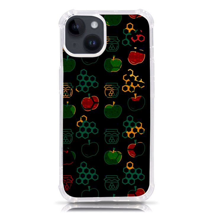 Apples Honey Honeycombs Pattern iPhone 14 TPU UV Print Case