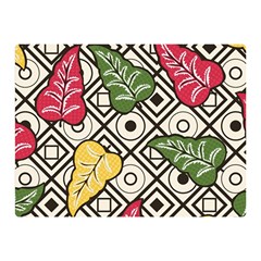 Leaves Foliage Batik Seamless Two Sides Premium Plush Fleece Blanket (mini) by pakminggu