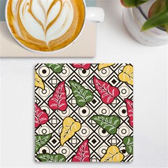 Leaves Foliage Batik Seamless Uv Print Square Tile Coaster 