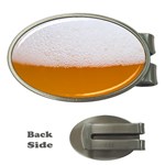 Beer Foam Bubbles Alcohol Glass Money Clips (Oval)  Front