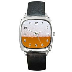 Beer Foam Bubbles Alcohol Glass Square Metal Watch by pakminggu