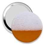 Beer Foam Bubbles Alcohol Glass 3  Handbag Mirrors Front