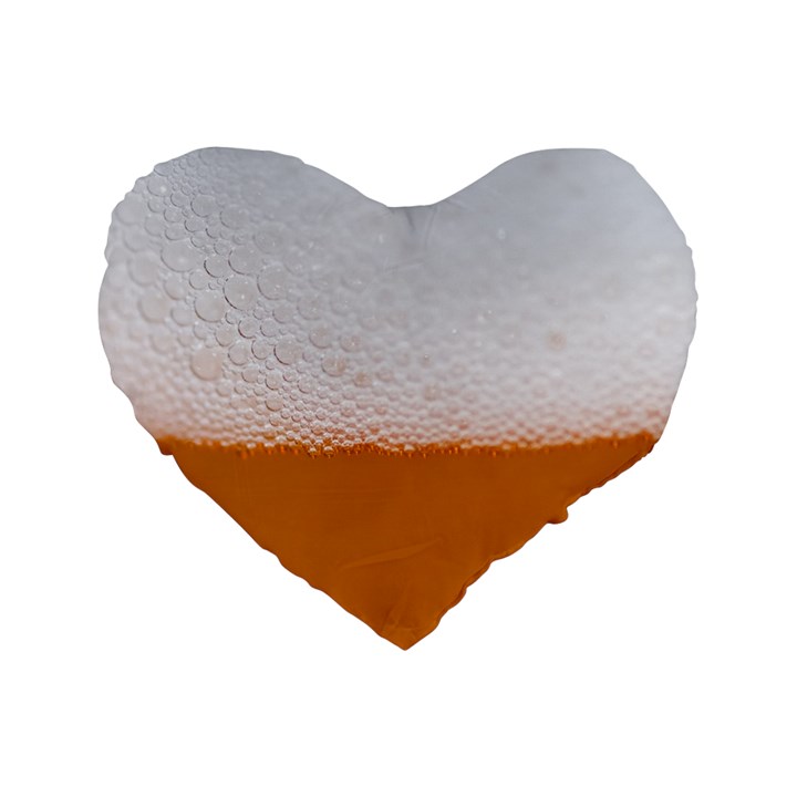 Beer Foam Bubbles Alcohol Glass Standard 16  Premium Flano Heart Shape Cushions