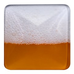 Beer Foam Bubbles Alcohol Glass Square Glass Fridge Magnet (4 Pack) by pakminggu