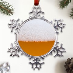 Beer Foam Bubbles Alcohol Glass Metal Large Snowflake Ornament by pakminggu