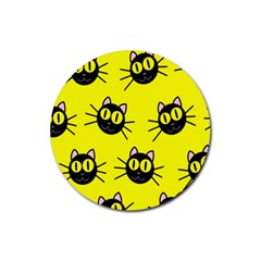 Cats Heads Pattern Design Rubber Round Coaster (4 Pack) by pakminggu