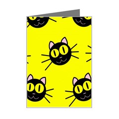 Cats Heads Pattern Design Mini Greeting Card by pakminggu