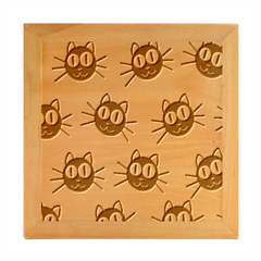 Cats Heads Pattern Design Wood Photo Frame Cube by pakminggu