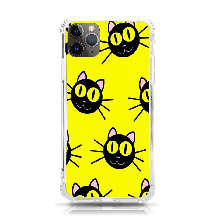 Cats Heads Pattern Design iPhone 11 Pro Max 6.5 Inch TPU UV Print Case