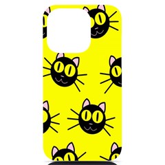 Cats Heads Pattern Design Iphone 14 Pro Black Uv Print Case by pakminggu