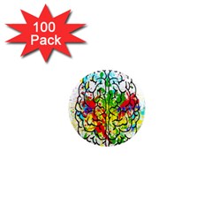 Brain Mind Psychology Idea Hearts 1  Mini Magnets (100 Pack)  by pakminggu