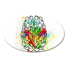 Brain Mind Psychology Idea Hearts Oval Magnet by pakminggu