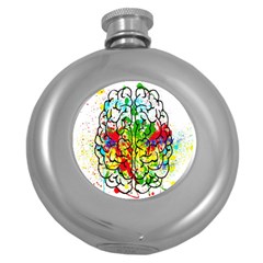 Brain Mind Psychology Idea Hearts Round Hip Flask (5 Oz) by pakminggu