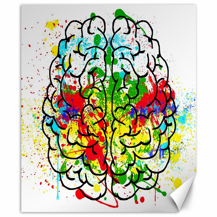 Brain Mind Psychology Idea Hearts Canvas 8  x 10 