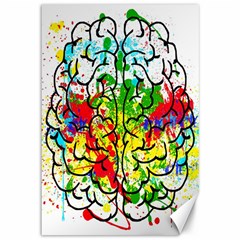 Brain Mind Psychology Idea Hearts Canvas 12  X 18  by pakminggu