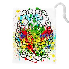 Brain Mind Psychology Idea Hearts Drawstring Pouch (4xl) by pakminggu