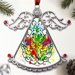 Brain Mind Psychology Idea Hearts Metal Angel With Crystal Ornament