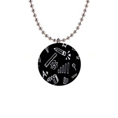 Knowledge Drawing Education Science 1  Button Necklace by pakminggu