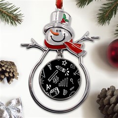 Knowledge Drawing Education Science Metal Snowman Ornament by pakminggu