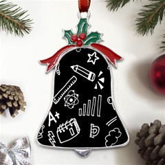 Knowledge Drawing Education Science Metal Holly Leaf Bell Ornament by pakminggu