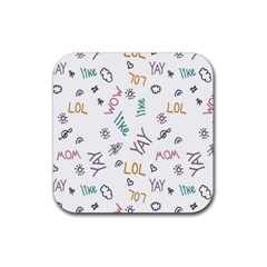 Doodle Pattern Rubber Coaster (square)