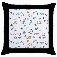 Doodle Pattern Throw Pillow Case (black) by pakminggu