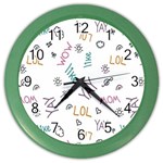 Doodle Pattern Color Wall Clock Front