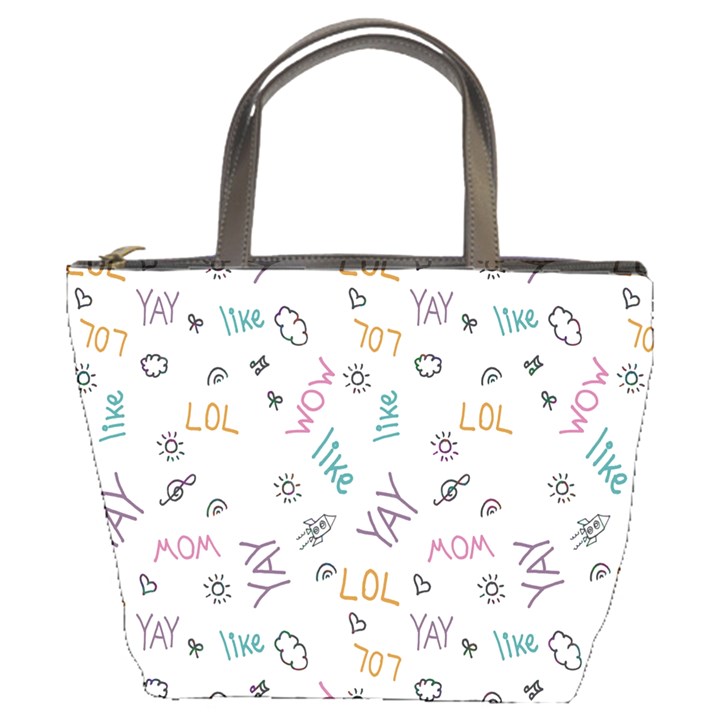 Doodle Pattern Bucket Bag