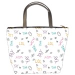 Doodle Pattern Bucket Bag Back