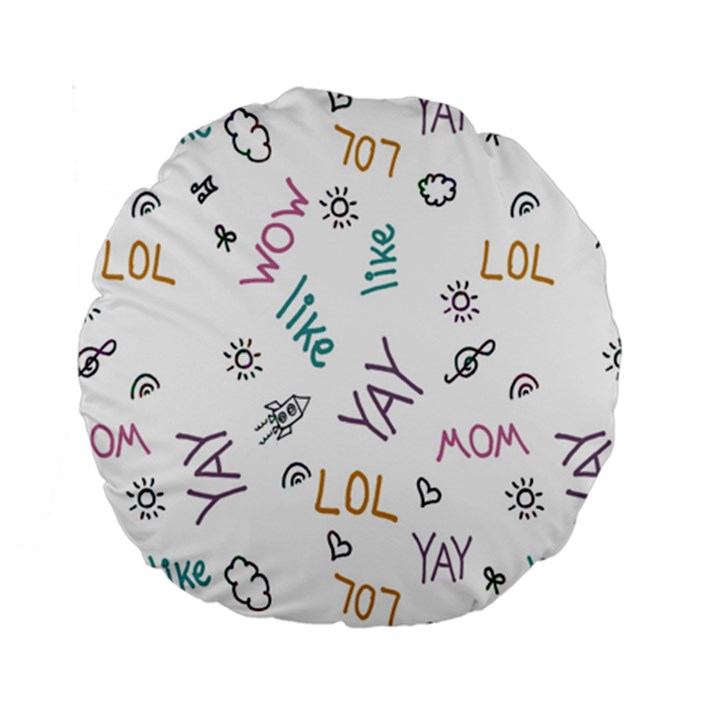 Doodle Pattern Standard 15  Premium Round Cushions