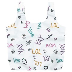 Doodle Pattern Full Print Recycle Bag (xxl)