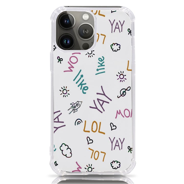 Doodle Pattern iPhone 13 Pro Max TPU UV Print Case