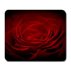 Rose Red Rose Red Flower Petals Waves Glow Large Mousepad by pakminggu