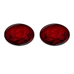 Rose Red Rose Red Flower Petals Waves Glow Cufflinks (oval) by pakminggu