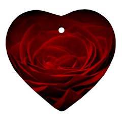 Rose Red Rose Red Flower Petals Waves Glow Heart Ornament (two Sides) by pakminggu