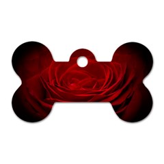 Rose Red Rose Red Flower Petals Waves Glow Dog Tag Bone (one Side) by pakminggu