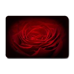 Rose Red Rose Red Flower Petals Waves Glow Small Doormat by pakminggu