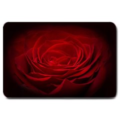 Rose Red Rose Red Flower Petals Waves Glow Large Doormat by pakminggu