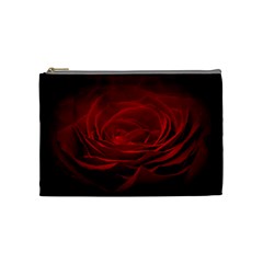 Rose Red Rose Red Flower Petals Waves Glow Cosmetic Bag (medium)